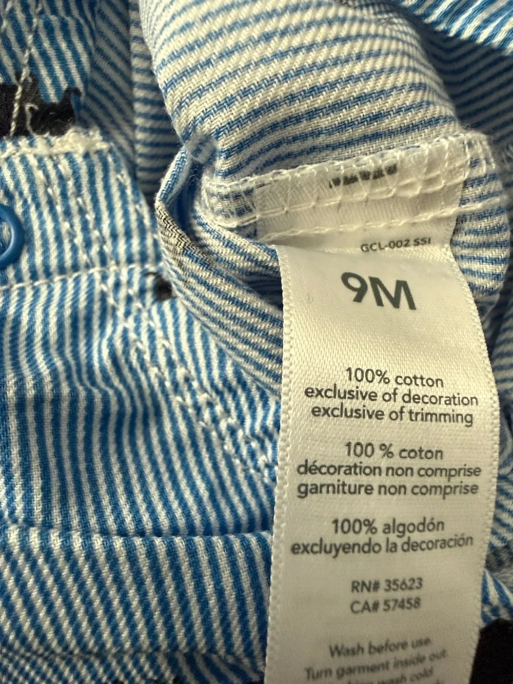 Carter's Blue Striped Elephant Shirt with Grey Blue Pants Set 9 months Nwt